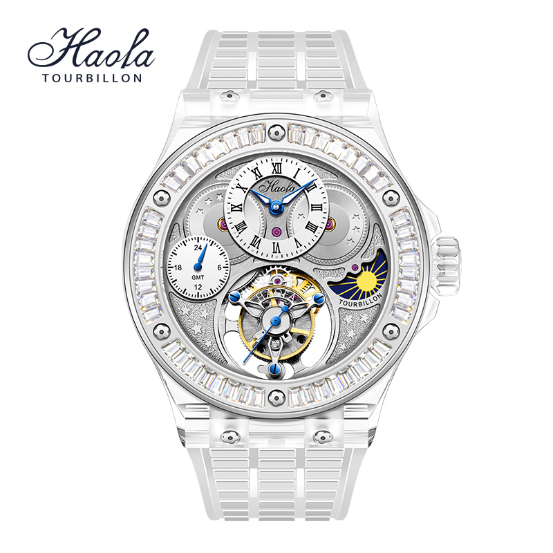 Stones Watches & Jewelry In Sweden Ab - 하오파 GMT 투르비용 무브먼트 시계, 남성용,