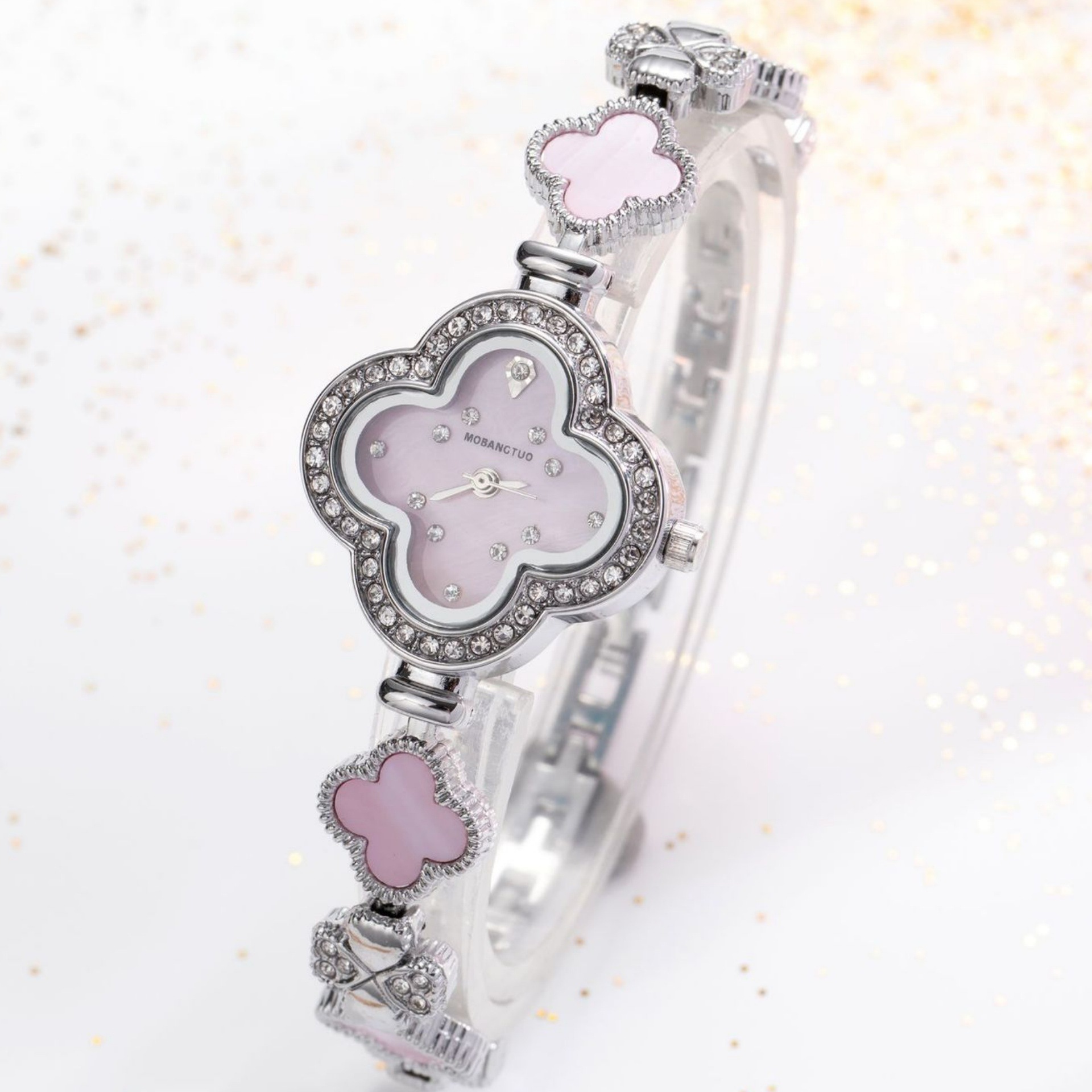 Jewelry Watches Silver - KAIRIS 여성용 럭셔리 클로버 시계 블루