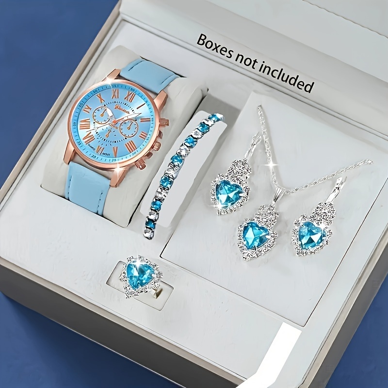 Stones Watches & Jewelry In Sweden Ab - 우아한 로즈골드 스카이블루 러브 스톤 콤보
