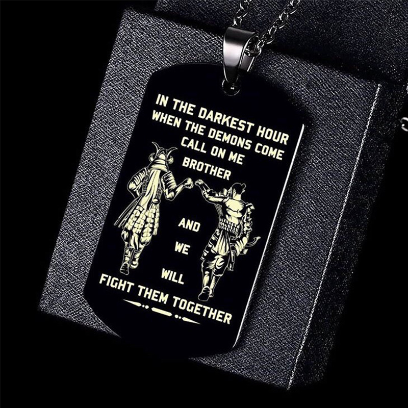 Mens Dog Tag Necklace - Vnox 남성용 스테인리스 스틸 펜던트 BFF