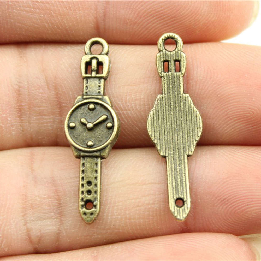 Jewelry Watches Silver - 10개 30x9mm 2가지 색상 앤틱 실버