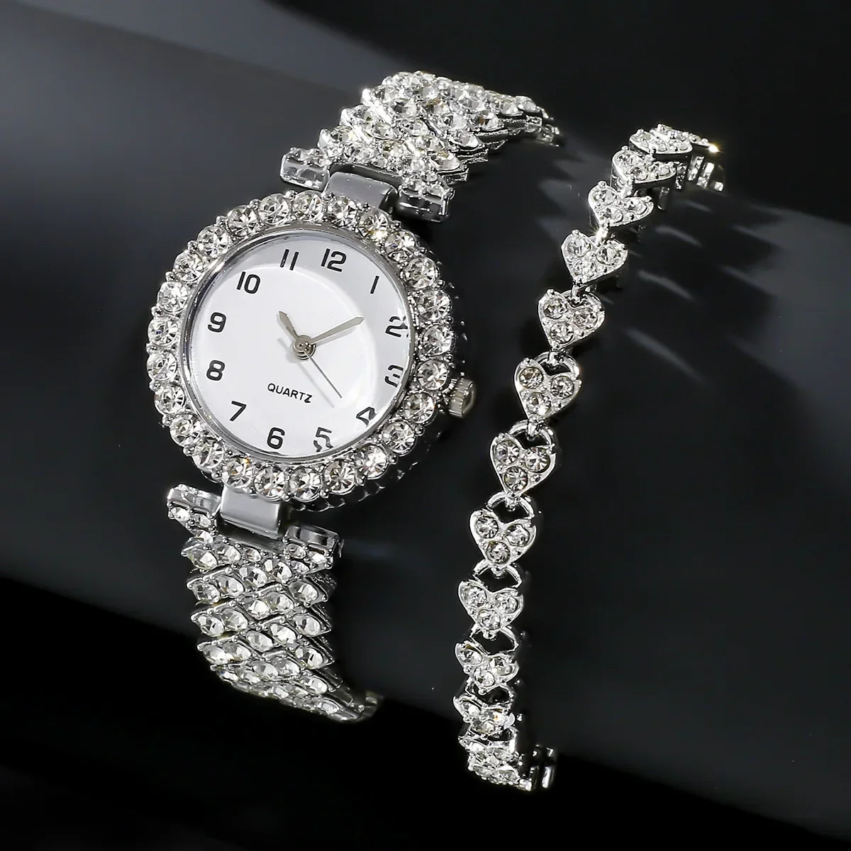 Jewelry Watches Silver - 1개/2개 고급 패션 여성 시계 세트