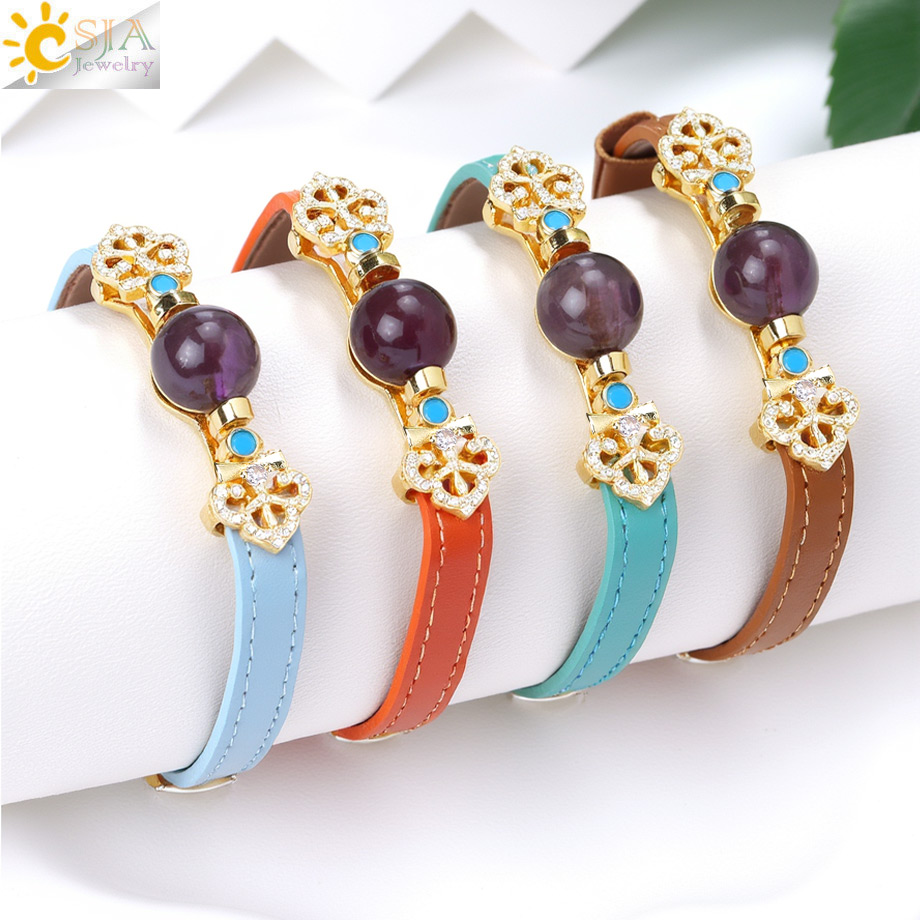 Stones Watches & Jewelry In Sweden Ab - CSJA 보헤미안 가죽 팔찌, 조절 가능한