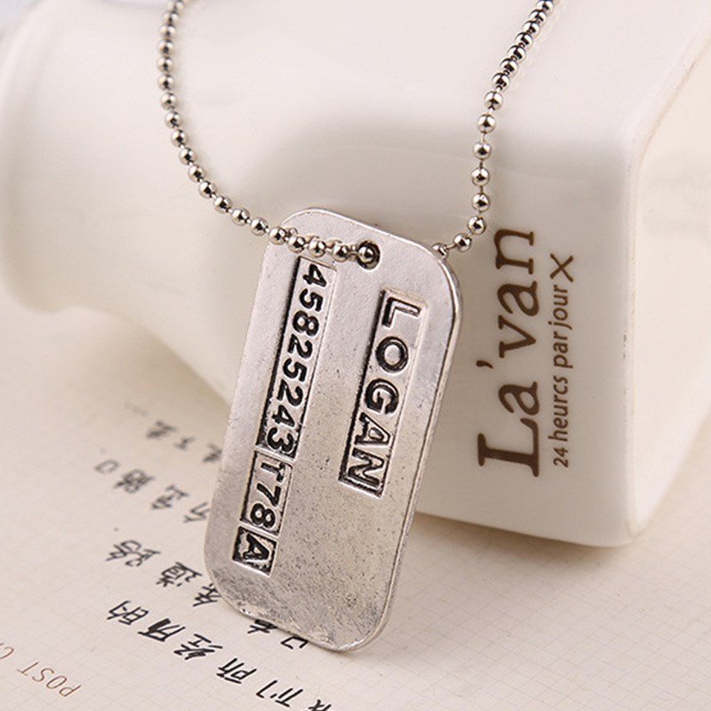 Mens Dog Tag Necklace - X 남자 목걸이 로건 휴 잭맨
