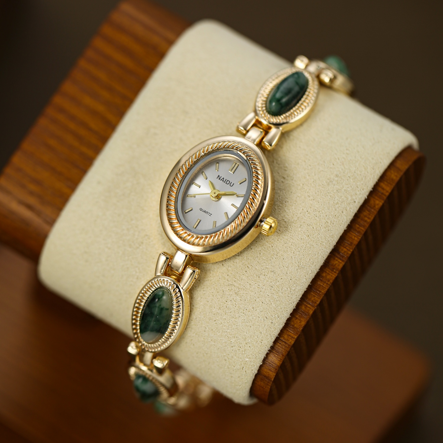 Stones Watches & Jewelry In Sweden Ab - 녹색 여성용 인조석 상감 스트랩 시계