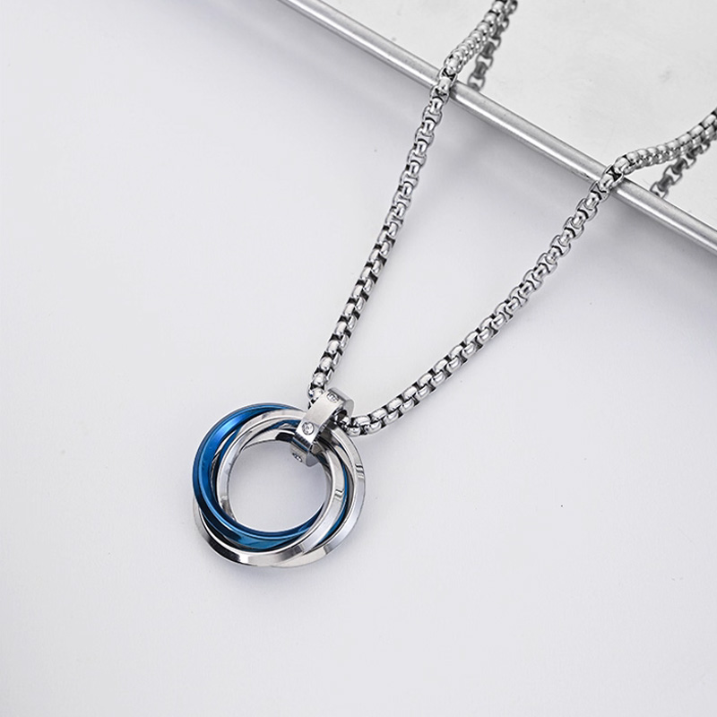 남성용 힙합 스타일 3중 링 티타늄 스틸 목걸이 1개, - Mens Dog Tag Necklace 리뷰 및 가격
