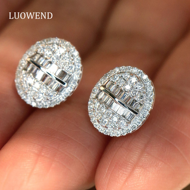 LUOWEND 100% 18K 화이트 골드 귀걸이 0. - Diamond Stud Earrings 리뷰 및 가격