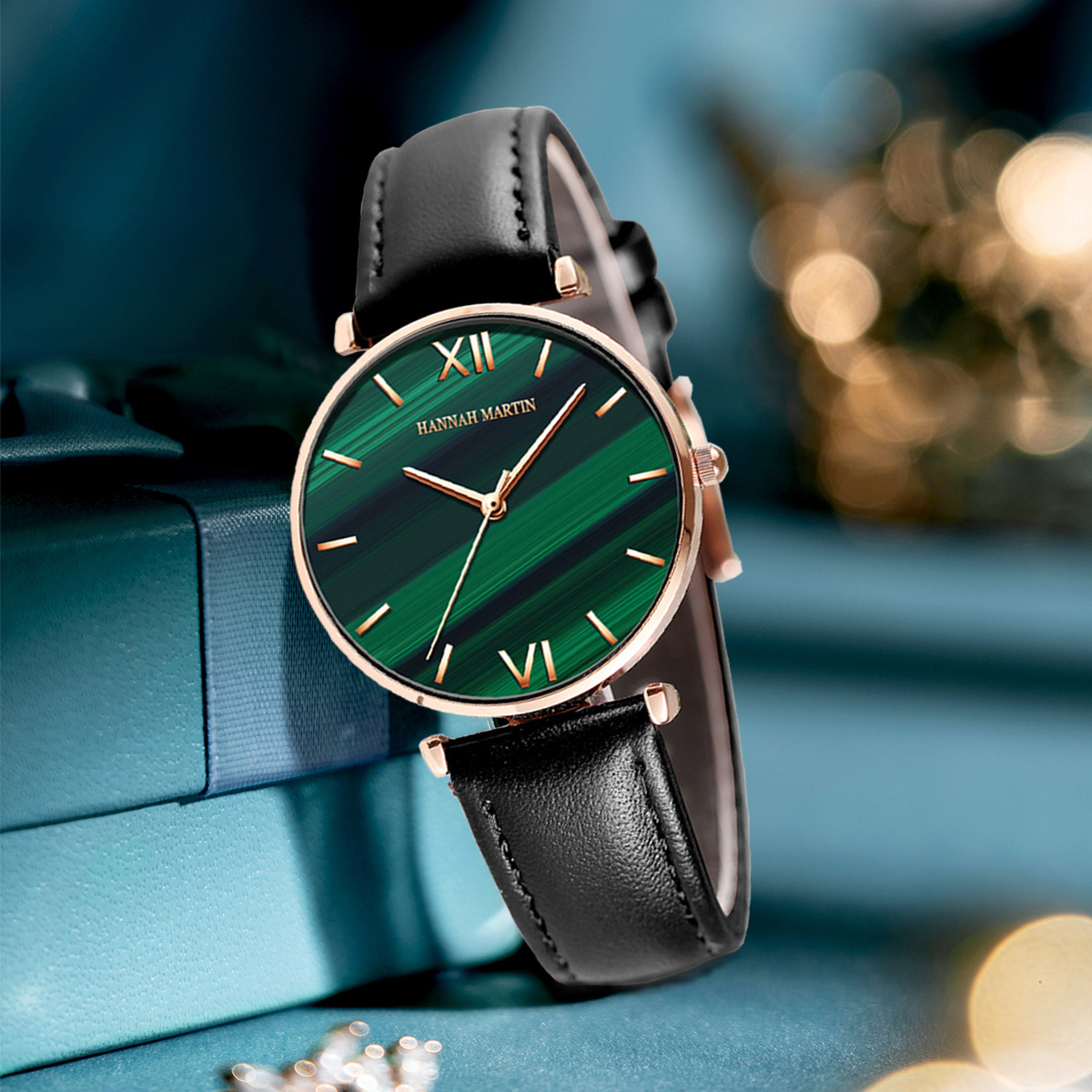 여성용 쿼츠 그린 공작 스톤 다이얼 시계, 오리지널 일 - Stones Watches & Jewelry In Sweden Ab 리뷰 및 가격
