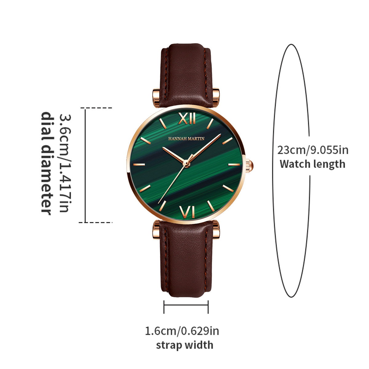 여성용 쿼츠 그린 공작 스톤 다이얼 시계, 오리지널 일 - Stones Watches & Jewelry In Sweden Ab 리뷰 및 가격