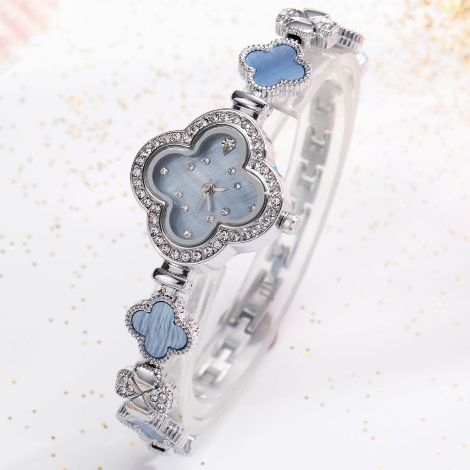 KAIRIS 여성용 럭셔리 클로버 시계 블루 셸 다이얼 - Jewelry Watches Silver 리뷰 및 가격