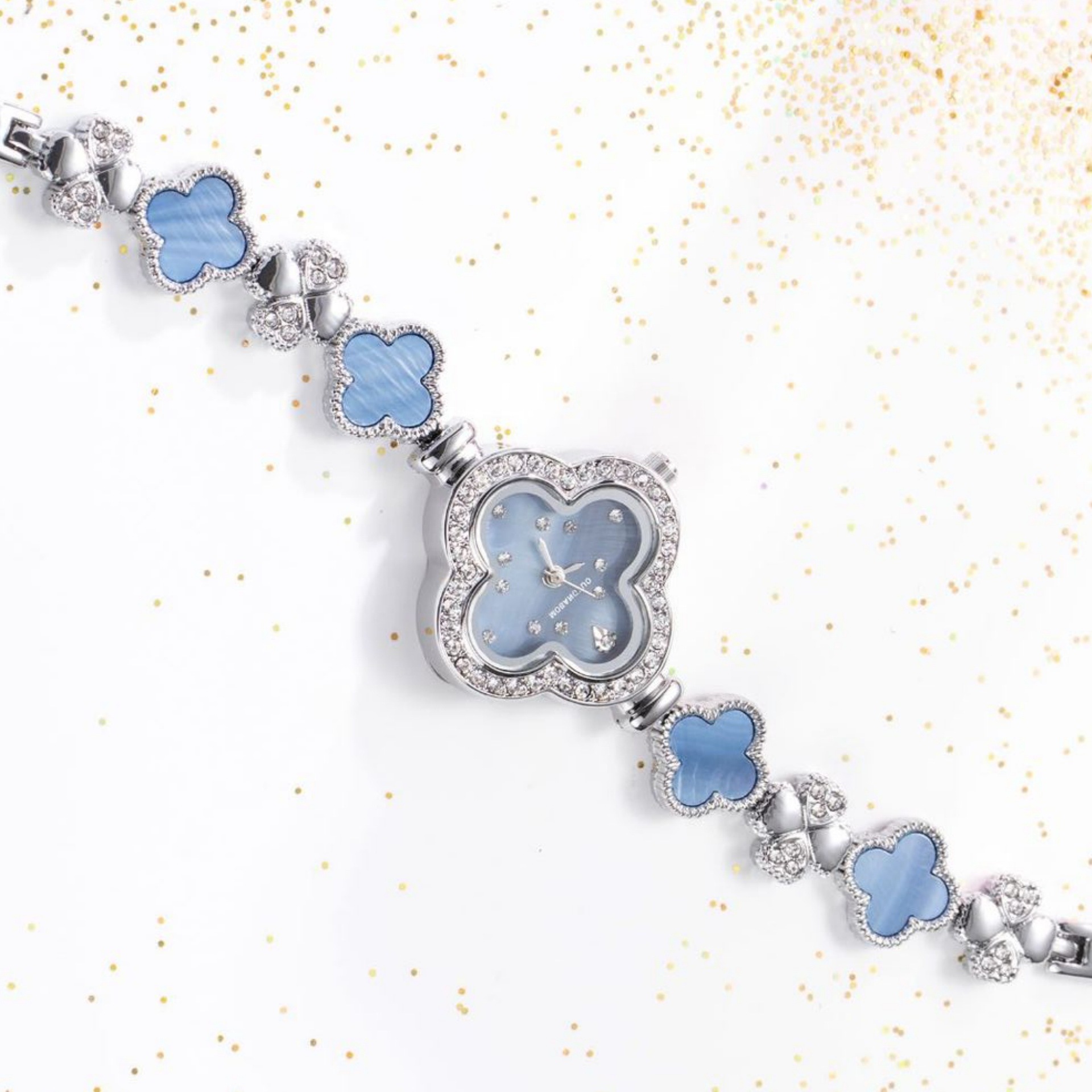 KAIRIS 여성용 럭셔리 클로버 시계 블루 셸 다이얼 - Jewelry Watches Silver 리뷰 및 가격