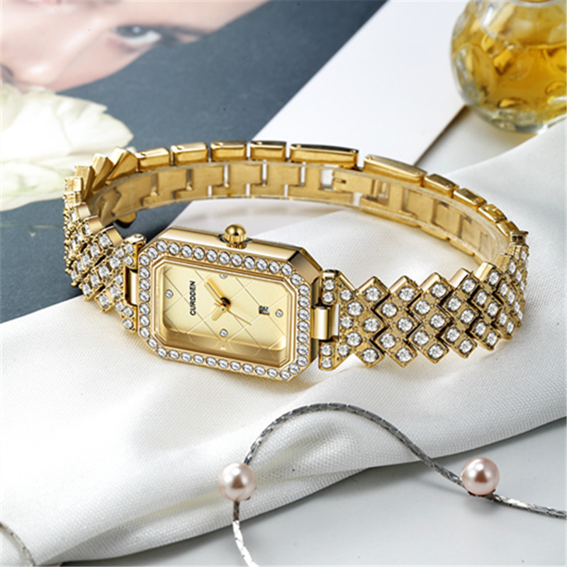 CURDDEN 여성용 오리지널 직사각형 시계, 캐주얼  - Jewelry Watches Silver 리뷰 및 가격
