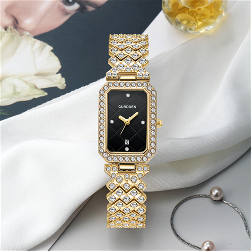 CURDDEN 여성용 오리지널 직사각형 시계, 캐주얼  - Jewelry Watches Silver 리뷰 및 가격