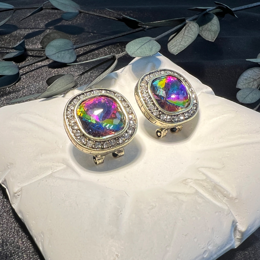 DIY 액세서리 중세풍 빈티지 사각 풀 다이아몬드 컬러 - Diamond Stud Earrings 리뷰 및 가격