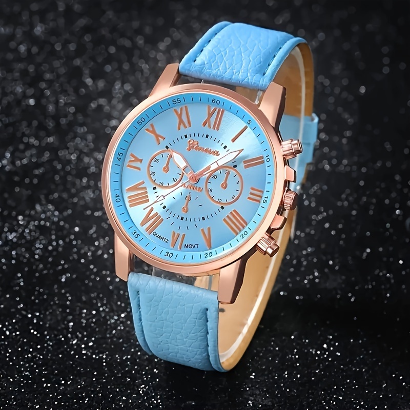 우아한 로즈골드 스카이블루 러브 스톤 콤보 시계 세트  - Stones Watches & Jewelry In Sweden Ab 리뷰 및 가격