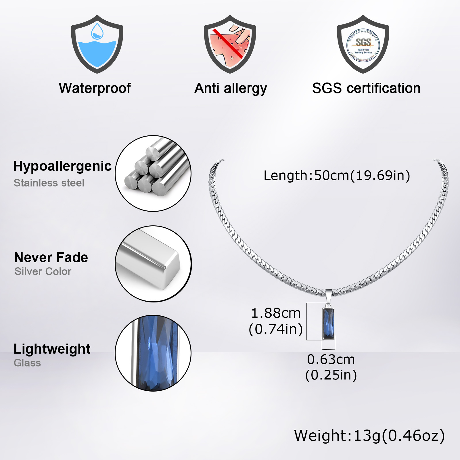 남자 소년을위한 바다 블루 기하학 펜던트 목걸이, 스테 - Mens Dog Tag Necklace 리뷰 및 가격