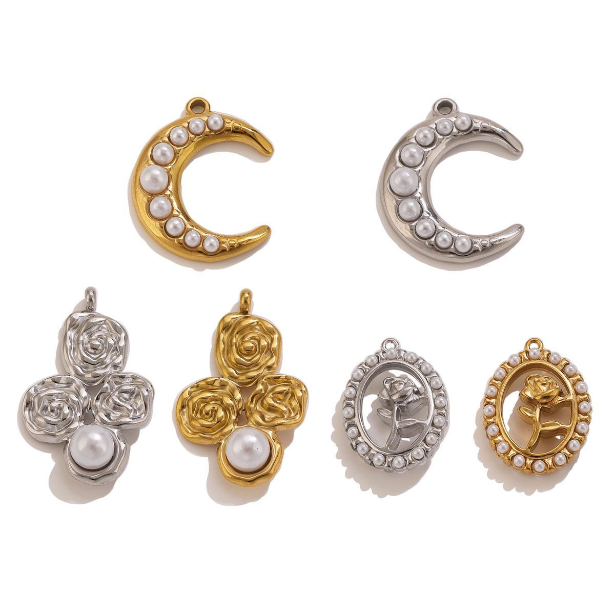 5개 스테인레스 스틸 18K 금도금 달꽃 진주 참 펜던 - Rose Gold Bracelet 리뷰 및 가격