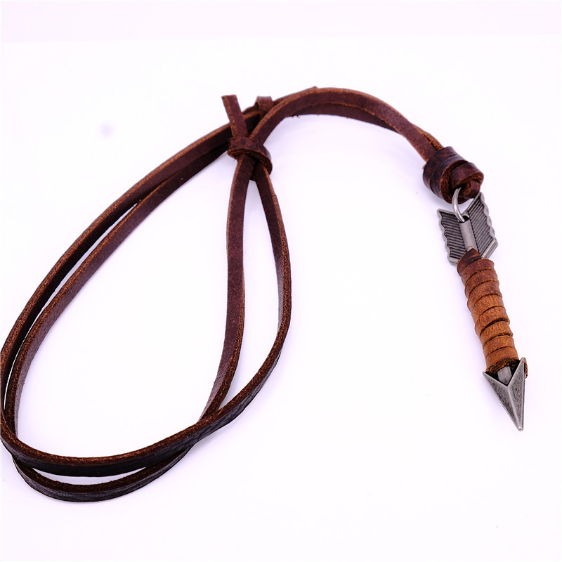 1Pc 남자 수제 빈티지 가죽 화살표 펜던트 목걸이 로 - Mens Dog Tag Necklace 리뷰 및 가격