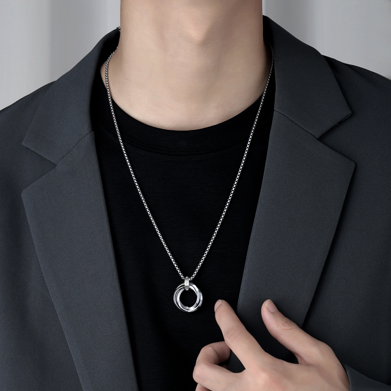 패션 남자 목걸이 여성을위한 3 라운드 반지 스테인레스 - Mens Dog Tag Necklace 리뷰 및 가격