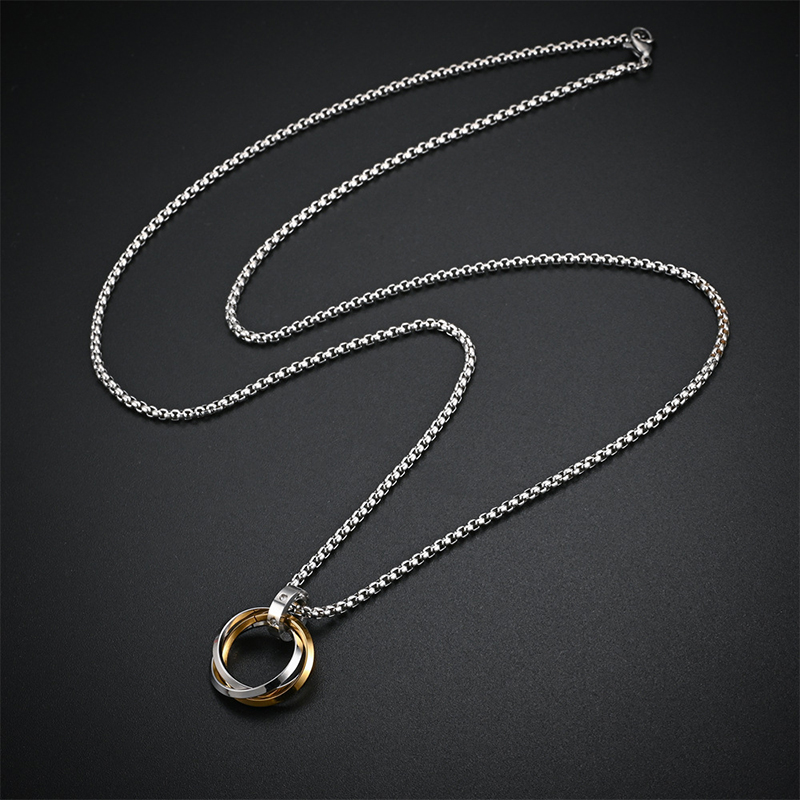 패션 남자 목걸이 여성을위한 3 라운드 반지 스테인레스 - Mens Dog Tag Necklace 리뷰 및 가격