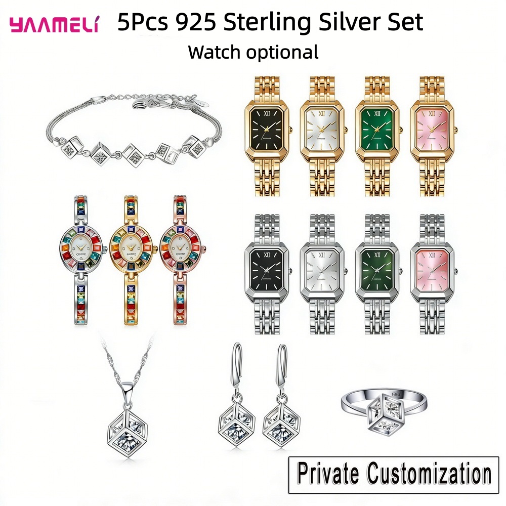 Luxuriou 925 스털링 실버 기하학 크리스탈 지 - Best Jewelry Watches Women 리뷰 및 가격