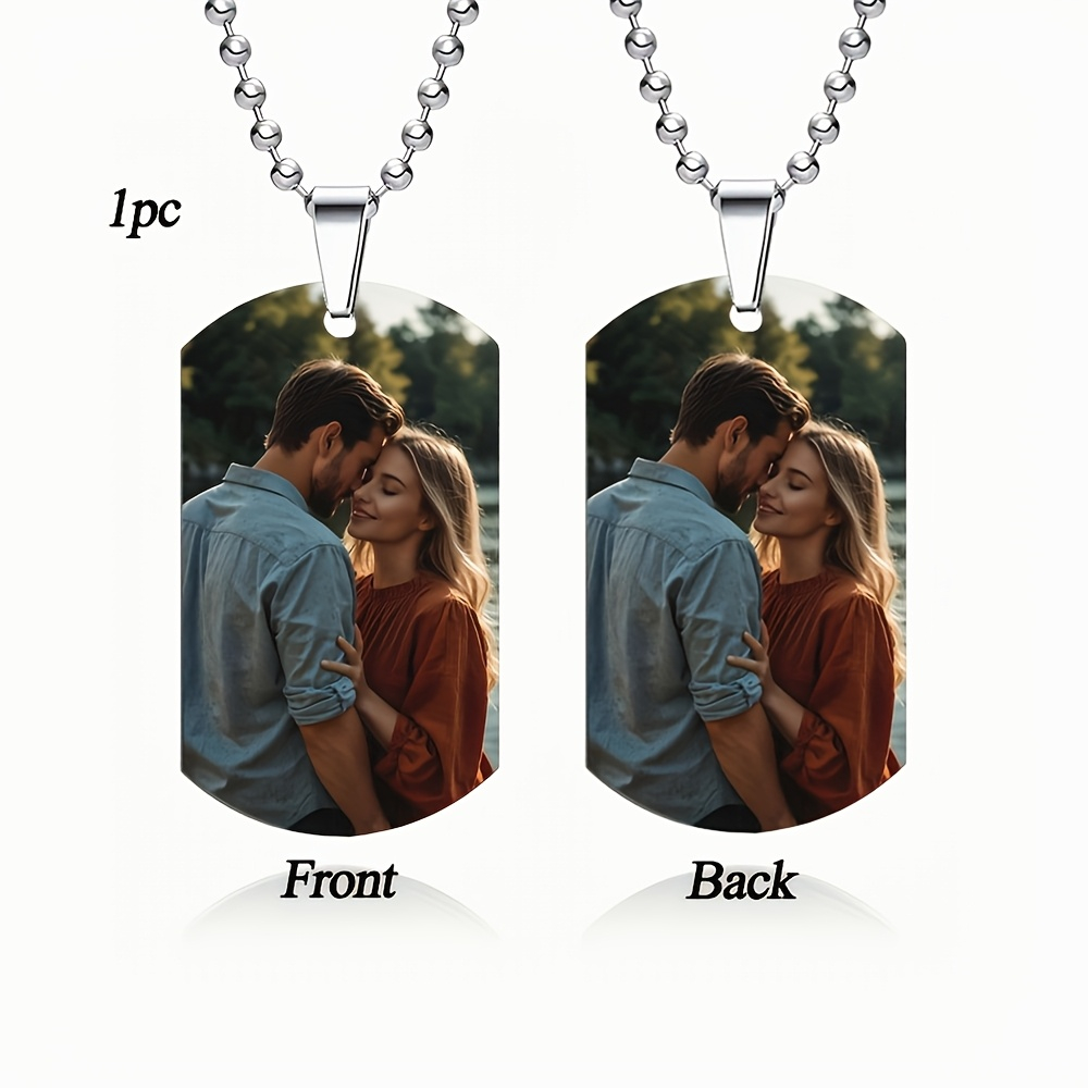 맞춤형 개인화 남성용 펜던트 목걸이, 양면 맞춤형 컬러 - Mens Dog Tag Necklace 리뷰 및 가격
