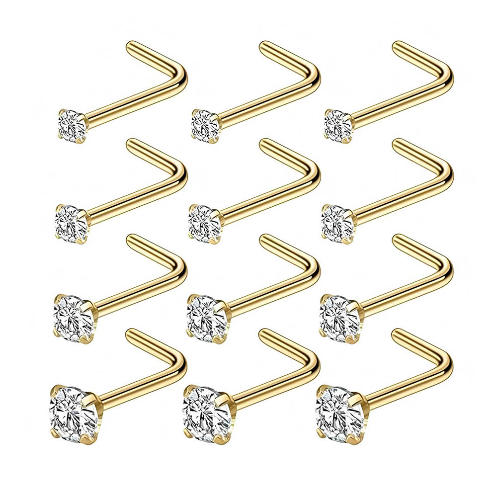 12피스 풀세트 316L 저자극성 L자형 코걸이 다양한 - Diamond Stud Earrings 리뷰 및 가격