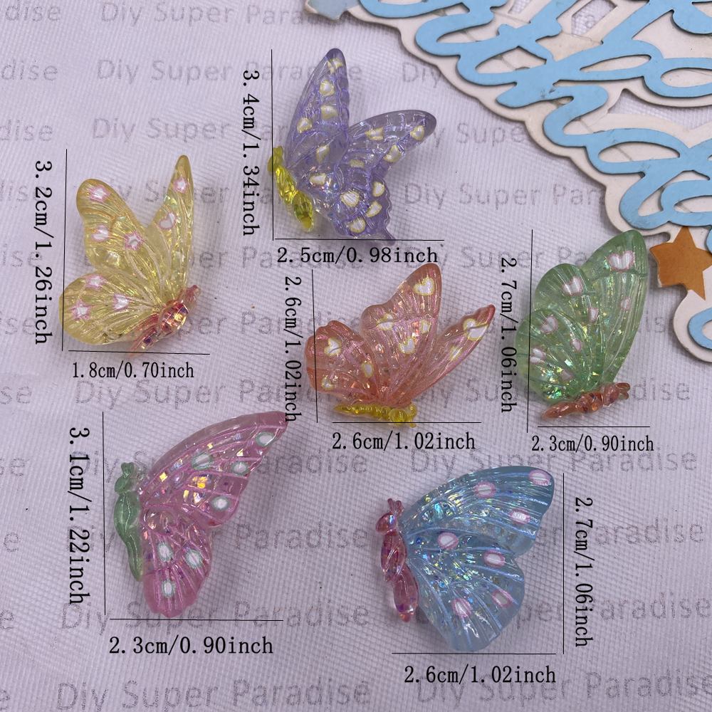 10개입 컬러풀 글리터 스팽글 크리스탈 나비 플랫백 라 - Paradise Jewelry & Watches Llc 리뷰 및 가격