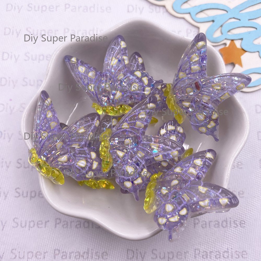 10개입 컬러풀 글리터 스팽글 크리스탈 나비 플랫백 라 - Paradise Jewelry & Watches Llc 리뷰 및 가격