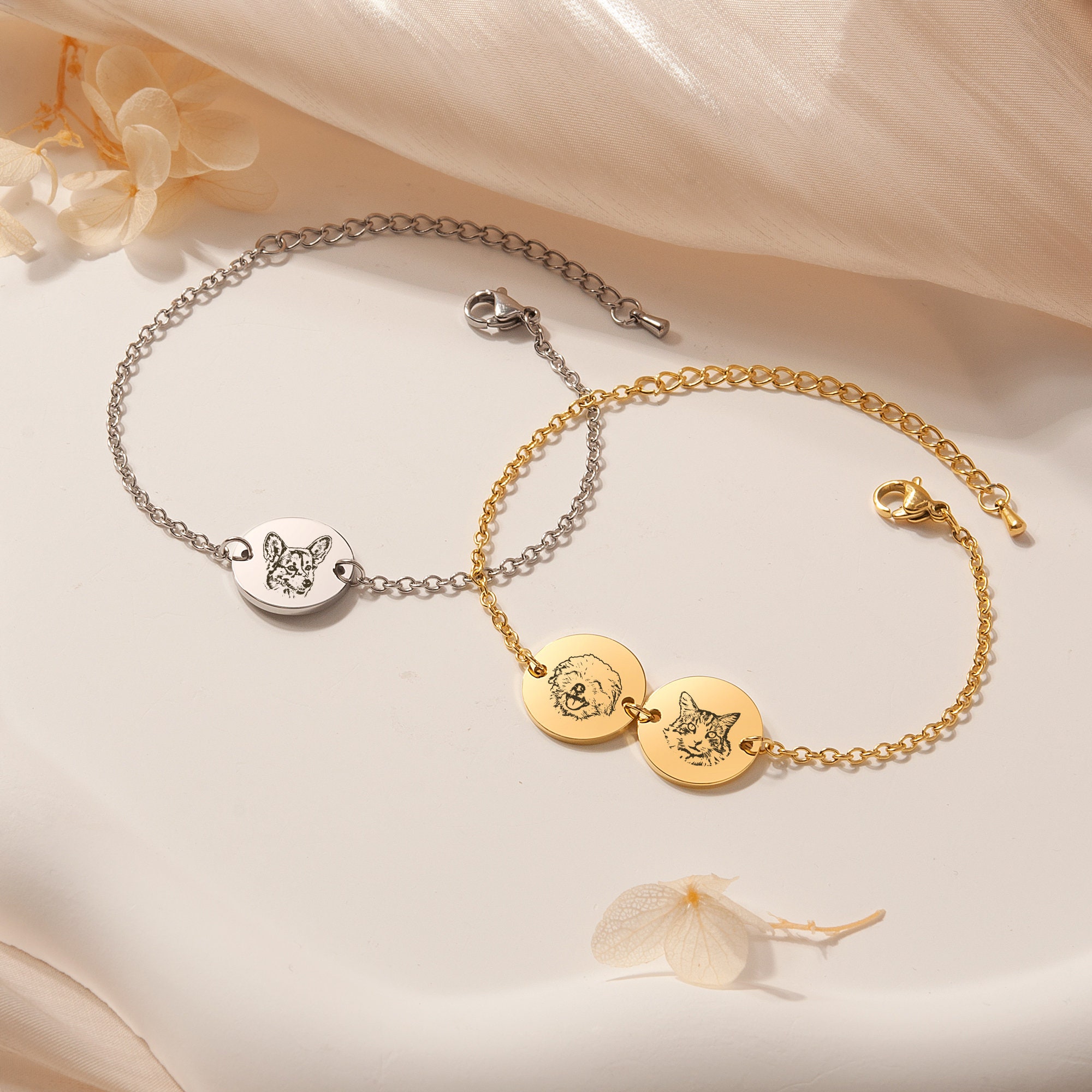 반려동물 팔찌 강아지 초상화 맞춤 팔찌 (강아지 엄마를 - Rose Gold Bracelet 리뷰 및 가격