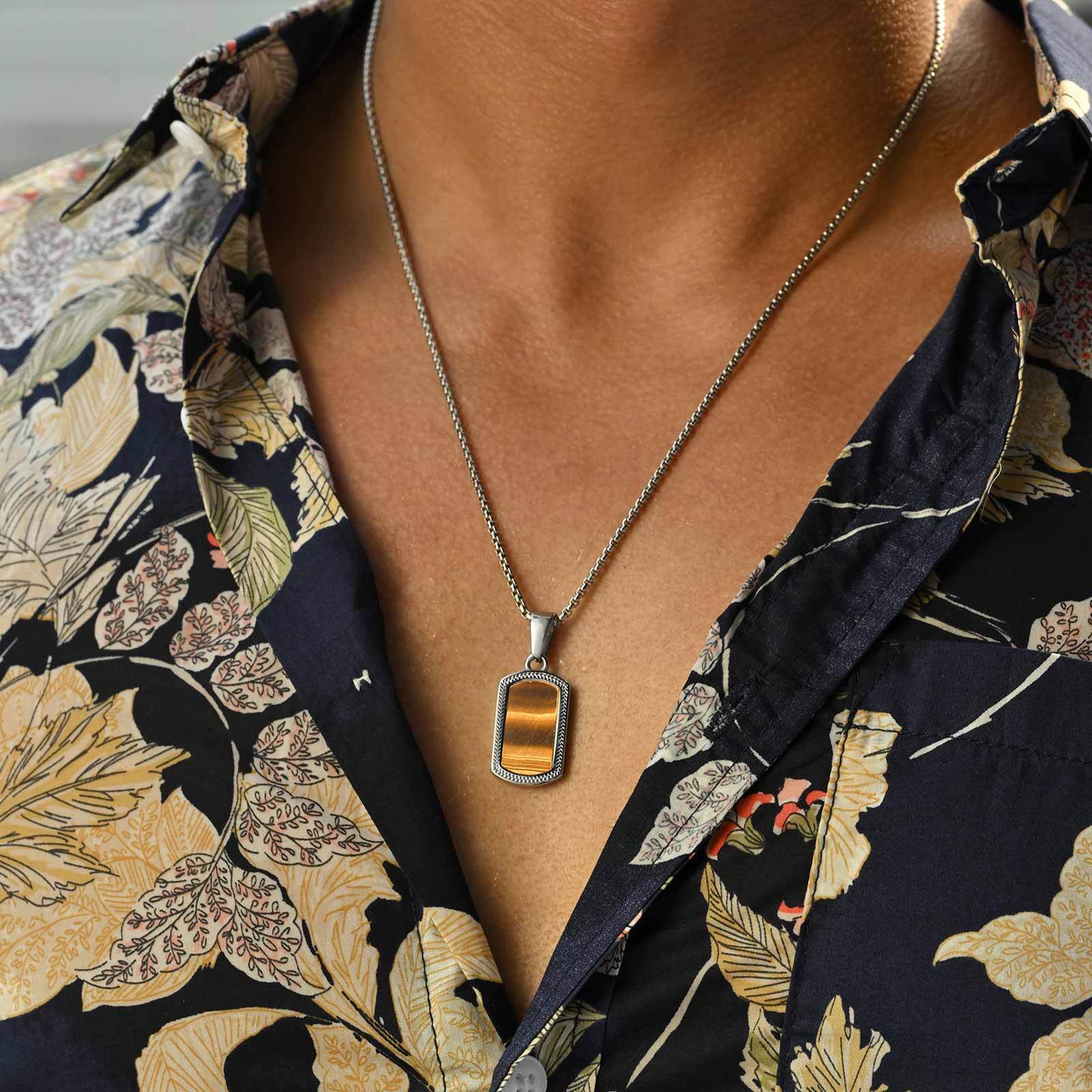 남성용 빈티지 직사각형 저자극성 박스 체인 도그 태그  - Mens Dog Tag Necklace 리뷰 및 가격